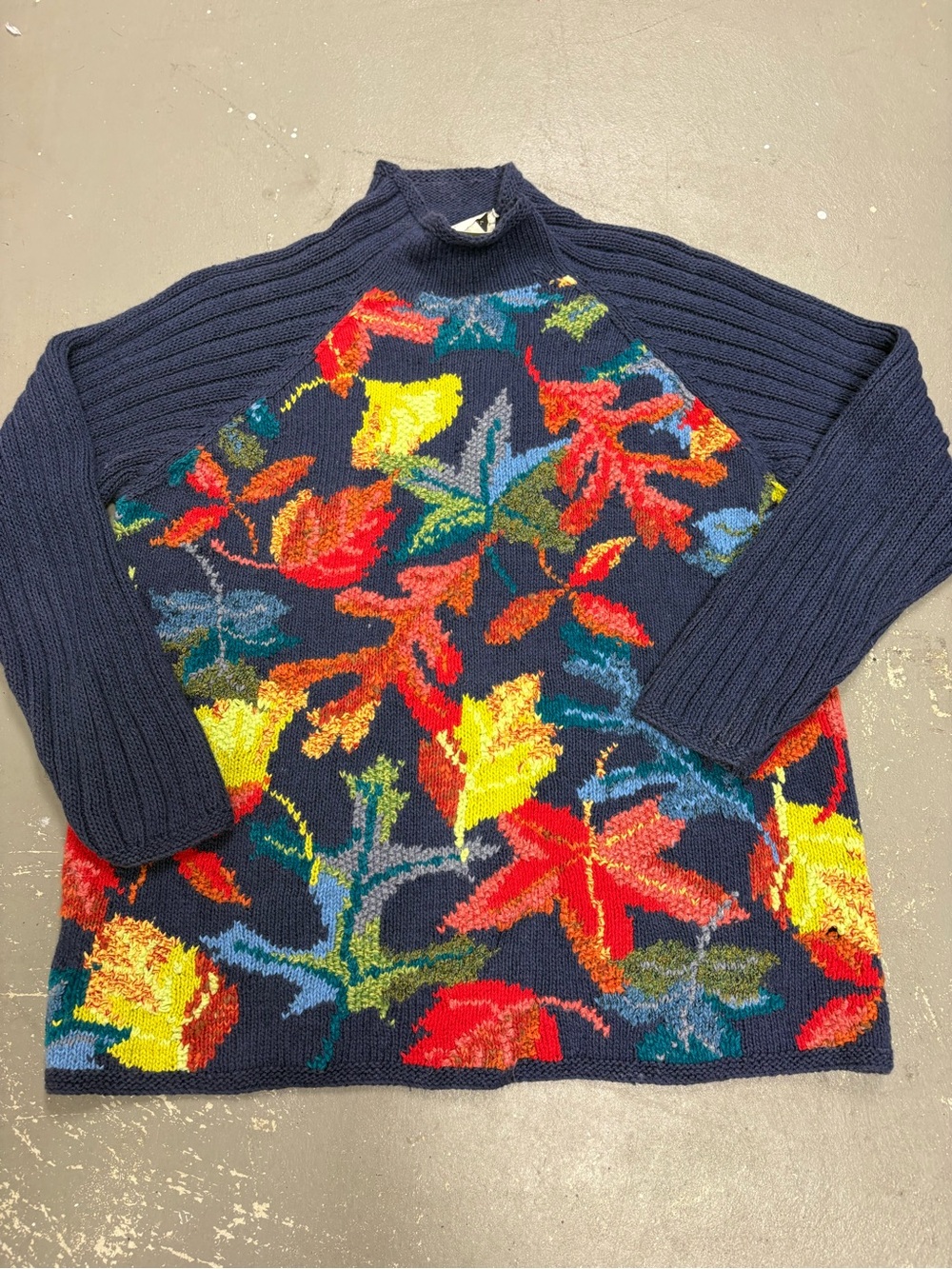 Ann Bristol Vintage Mock Neck Chunky Neck Sweater Grandmacore Womens Large Petit